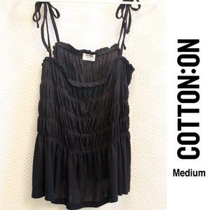 Black Baby Doll Tie Strap Cami - BRAND NEW - Med.